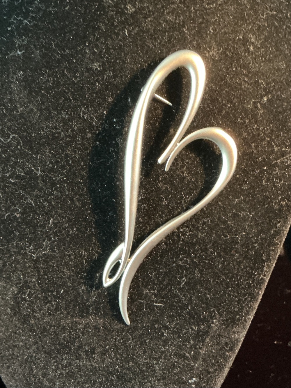 Park Lane Silver-Tone ‘Love Story’ Heart Curve Brooch